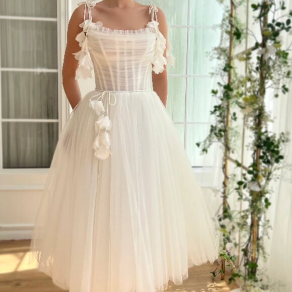 Teuta Matoshi White Orchid Midi Dress - Picture 2 of 8